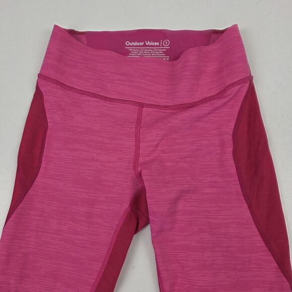 Outdoor Voices Leggings Womens Small Pink Red Colorblock Athletic Yoga Workout - Picture 2 of 10